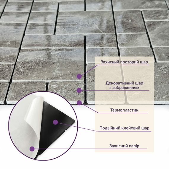 Самоклеюча PET мозаїка 30*30CM*4MM (D) SW-00002443 | Зображення 3