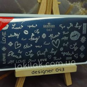 Пластина 043 для стемпінгу Designer Professional (12х6см)