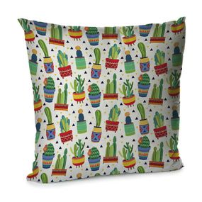 Подушка диванная с бархата Кактусы 45x45 см (45BP_TFL072)