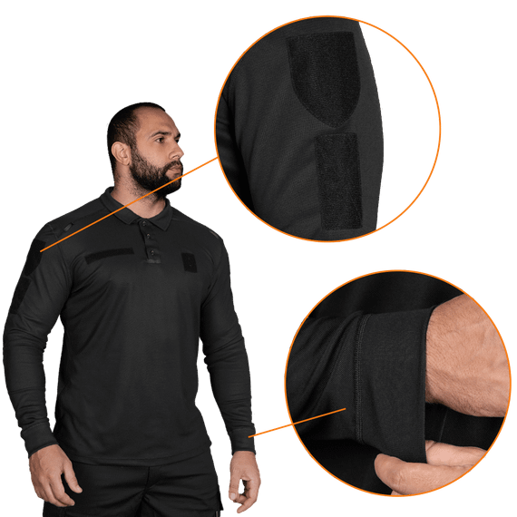 Поло Paladin Long LT CoolPass Pique Light Чорне (7367), XXL | Зображення 3