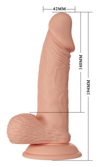 Фаллоимитатор с мошонкой на присоске BAILE - Beautiful Zebulon 7.6", BW-008108NR Sex Aura | Зображення 8