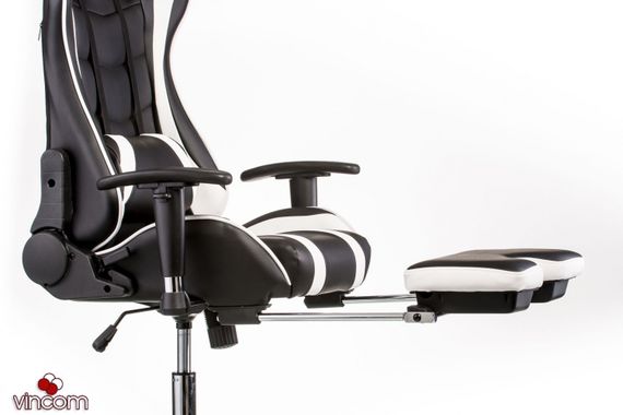 Кресло геймерское Special4You ExtremeRace blackwhite with footrest | Зображення 6