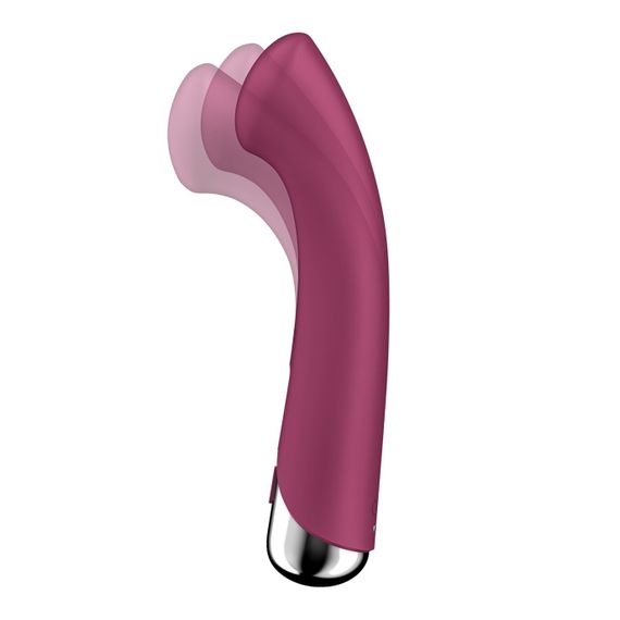 Вібратор з ротацією Satisfyer Spinning G-Spot 1 Red, плоский майданчик для стимуляції точки G | Зображення 1