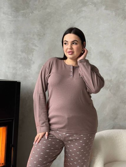 Тепла жіноча піжама PLUS SIZE з мікрофлісу | Зображення 3