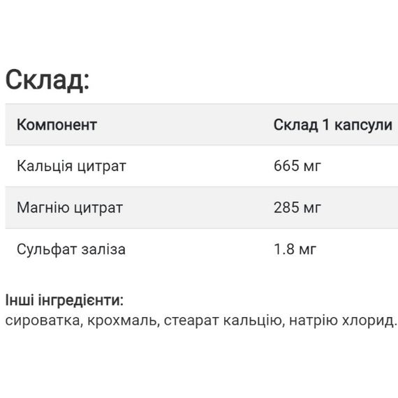 Микроэлемент Магний Sunny Caps Calcium, Magnesiumand, Iron 100 Caps | Зображення 1