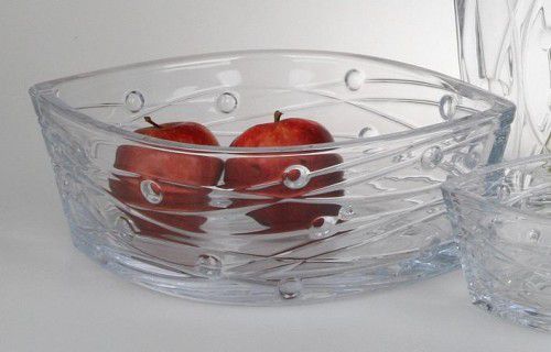 Фруктовница конфетница стеклянная Bohemia Labyrinth 20,5 см прозрачное блюдо для фруктов 6K878/99J52/205 | Зображення 1