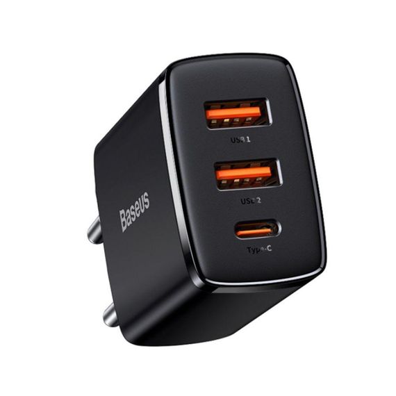 МЗП Baseus Compact Quick Charger 30W QC+ PD (1Type-C + 2USB) | Зображення 6