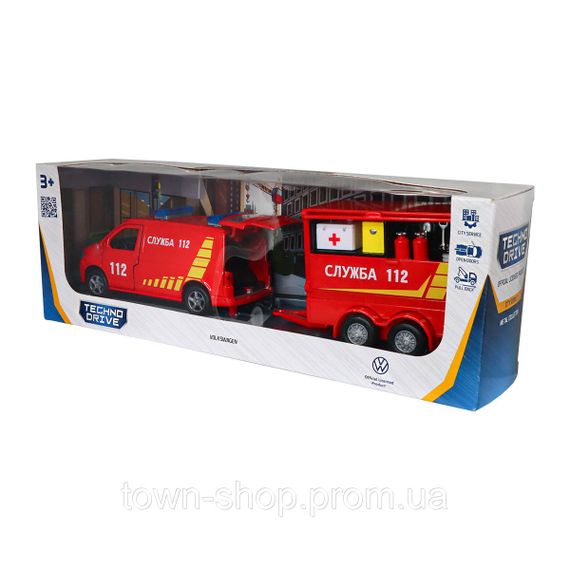 Игровой набор - Volkswagen Служба 112 (с прицепом) | Зображення 2
