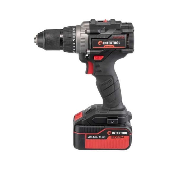 Дриль-шуруповерт акумуляторний ударний з безщітковим двигуном 100 Нм INTERTOOL WT-0361 | Зображення 2