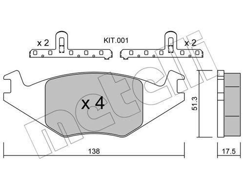 Колодки гальмівні передні Seat Cordoba Ibiza 94-02 VW Golf Jetta Polo 81-94 Passat B1 B2 79-88 22-0047-0K | Зображення 1