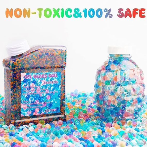 Гідрогелеві Кульки Орбізи 50000 Штук Зростаючі у Воді 7-8 мм в Каністрі Різнокольорові | Зображення 3