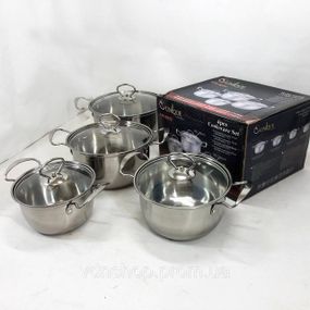 Набор кастрюль сталь Unique UN-5072, Комплект металлических кастрюль Фирменные наборы CY-60