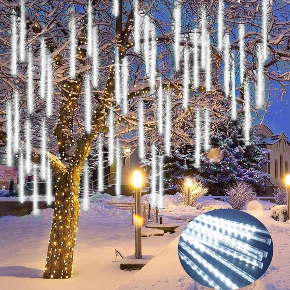 Гирлянда Сосульки от сети, 3м х 50 см, 8 сосулек, Белый / Светодиодная гирлянда Метеоритный дождь | Зображення 4