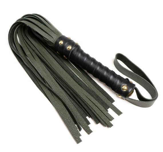 Флоггер из натуральной кожи Flirty Leather - Dark Green, BM-00007 sexstyle | Зображення 1