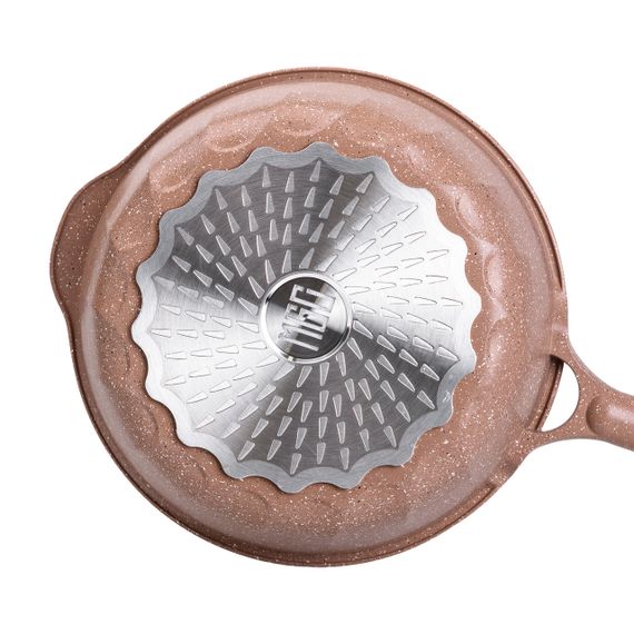 Алюмінієвий сотейник 4,3 л мармуровий з антипригарним покриттям Ø 28 см бежевий MGC HP-4-437CO | Зображення 2