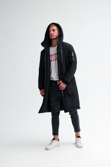 Парка Сніговик чорний S XXL