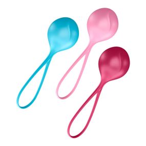 Вагінальні кульки Satisfyer Strengthening Balls (3шт), діаметр 3,8 см, маса 62-82-98г, монолітні Sex Aura