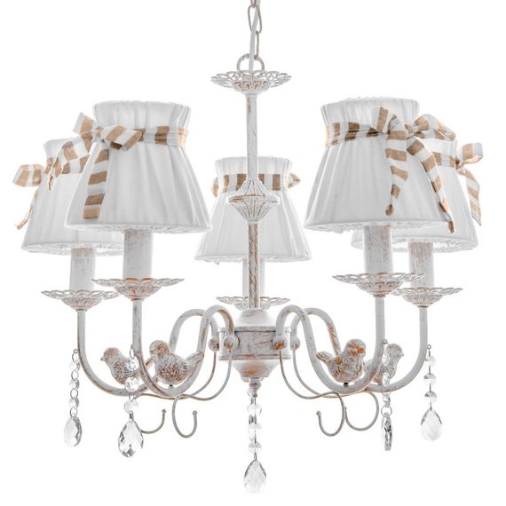 Люстра подвесная с абажуром классическая E14 40W WH (BKL-660S/5) | Зображення 4