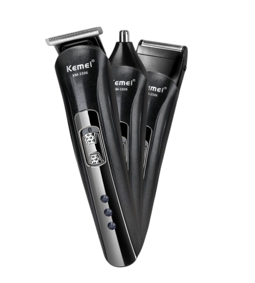 Машинка для стрижки Kemei KM-1506 3-в-1 Черная | Зображення 6