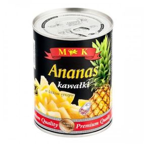 Ананас консервированный кусочками в сиропе Ananas MK (Польша), 565 г ж/б