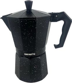 Кофеварка гейзерная алюминиевая Empire Делюкс EM-6603 350 мл 6 чашек черная