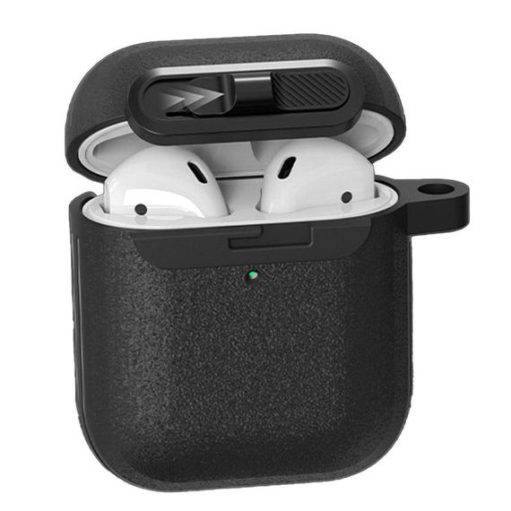 Футляр Frosted для навушників Airpods 1/2 Black | Зображення 1