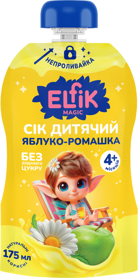 Дитячий сік Elfik Magic Яблуко-ромашка 175 мл х 12 шт
