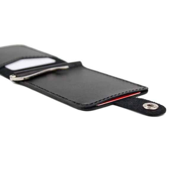 Шкіряний затискач для грошей Franc Monti black Gloss | Зображення 6