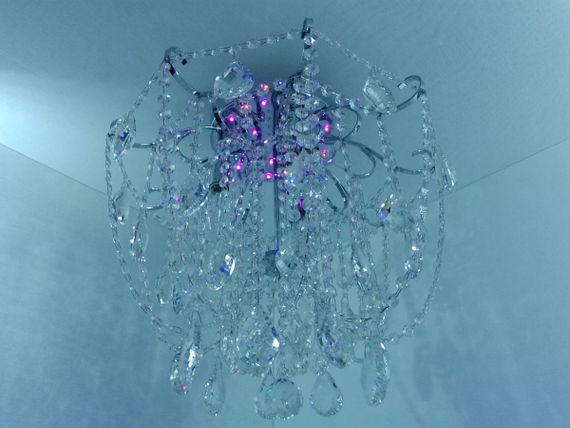 Люстра стельова кришталева з пультом 25486 Хром 42х45х45 см. | Зображення 4