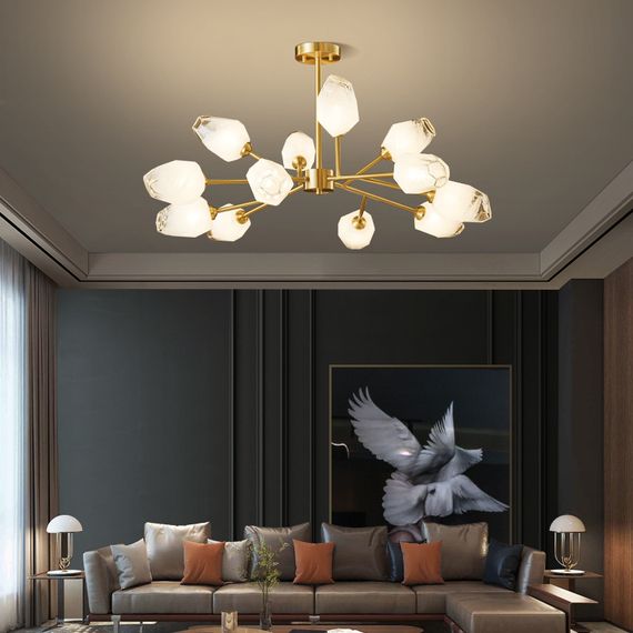 Люстра стельова на 12 лампочок 26601 Золото 35-45х110х110 см.