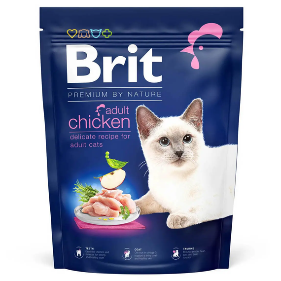 Сухий корм Brit Premium by Nature Cat Adult Chicken для дорослих котів курка 300 г