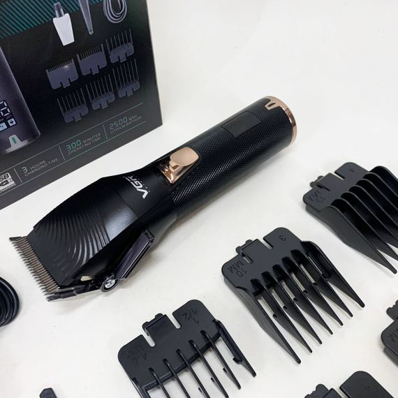 Акумуляторна машинка для стрижки волосся VGR V-280 з дисплеєм та насадками якісна. Колір: чорний | Зображення 7