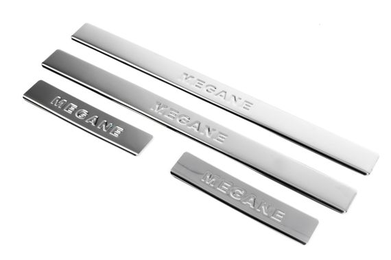 Накладки на пороги (Omsa, 4 шт, нерж) для Renault Megane II 2004-2009 рр