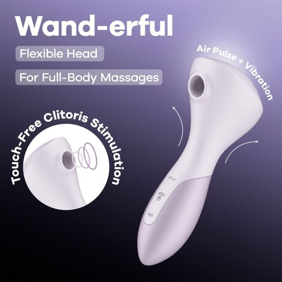 Вибромассажер Satisfyer Wand-erful с вакуумной клиторальной стимуляцией Sex Aura | Зображення 7