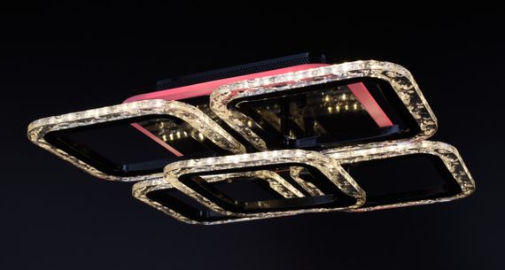 Люстра світлодіодна стельова LED світильник для квартири на стелю лед з пультом 26088 Чорний 10х38х38 см. | Зображення 9