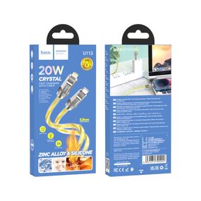 Кабель для зарядки телефона. USB Hoco U113 Solid PD20W Silicone Type-C to Lightning