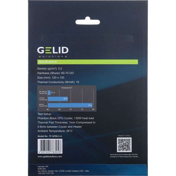 Термопрокладка Gelid Solutions GP-Ultimate Thermal Pad 120x120x2 mm (TP-GP04-S-D) | Зображення 4