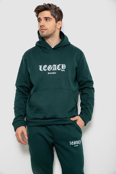 Спортивный костюм мужской на флисе, цвет темно-зеленый, 238R57046 | Зображення 1