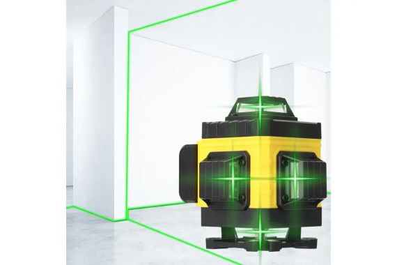 Аккумуляторный лазерный нивелир 4D, 16-линейный зеленый уровень LUX с большим Led экраном, Tape-C зарядка | Зображення 2