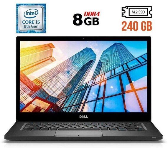 Ноутбук Б-клас Dell Latitude 7490 / 14" (1366x768) TN / Intel Core i5-8250U (4 (8) ядра по 1.6 - 3.4 GHz) / 8 GB DDR4 / 240 GB SSD M.2 / Intel UHD Graphics 620 / WebCam / USB 3.1 / HDMI / Windows 10 б/в