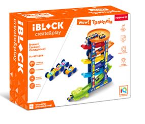 Ігровий набір PL-921-266 IBLOCK у вигляді треку, в комплекті: 3 одинарні машинки, 1 потрійна машинка, в коробці (6978889060177)