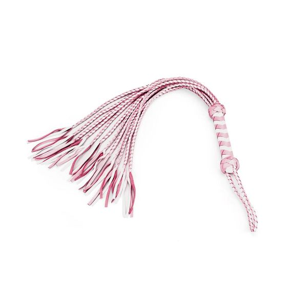 Флогер Liebe Seele White & Pink Leather Whip sexstyle