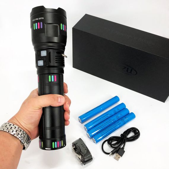 Ліхтар для тактичного використання G02-PM60-TG, Потужний ліхтарик для будинку із зарядкою GJ-21 | Зображення 1