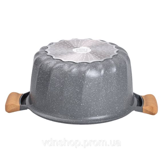 Велика алюмінієва каструля об'ємом 11 літрів з антипригарною кришкою Ø32 см HP-4-435G | Зображення 2