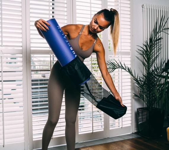 Килимок для йоги та фітнесу + чохол 4yourhealth Fitness Yoga Mat 0101 (180*61*1см) Блакитний | Зображення 6