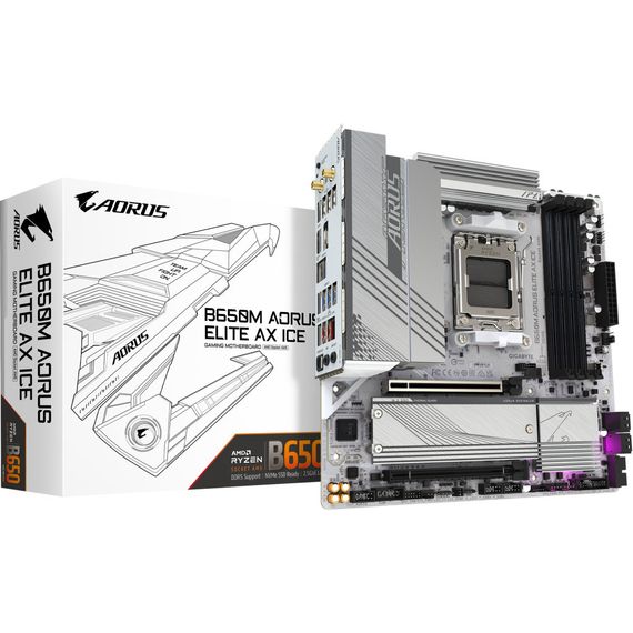 Материнская плата GIGABYTE B650M AORUS ELITE AX ICE (B650M A ELITE AX ICE) | Зображення 5