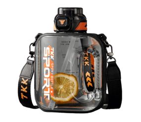 Бутылка TKK 1000 мл - Черная Tritan BPA-free, ударопрочная, спортивная с герметичной крышкой