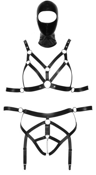 Боді з маскою - 2480492 Bad Kitty Strap+Mask Set, black - M sexstyle | Зображення 5