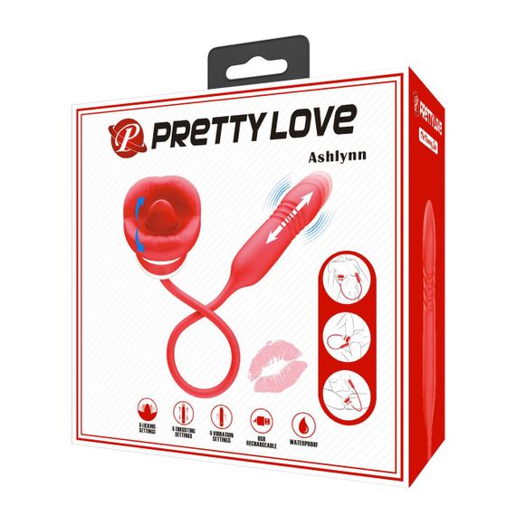 Вібростимулятор PRETTY LOVE Ashlynn, 5 vibration functions 5 thrusting settings 5 licking settings Sex Aura | Зображення 1