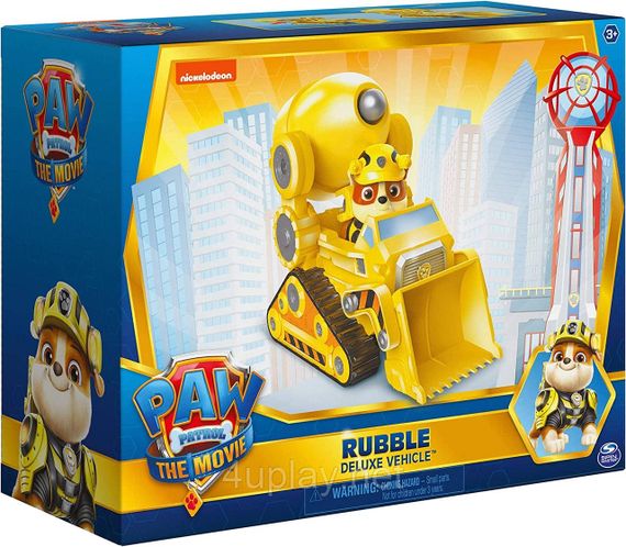 Щенячий Патруль в кино Бетономешалка бульдозер и фигурка Крепыша Paw Patrol Rubble’s Deluxe Movie Vehicle | Зображення 4